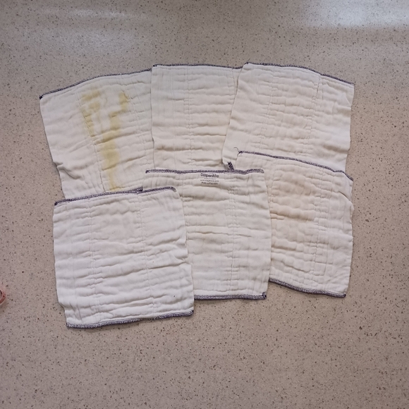 DiaperRite 100% Cotton Lot Of 6 Prefold Diapers Size Preemie - Picture 3 of 5